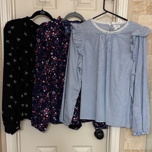 3 JCREW SIZE LARGE BLOUSES